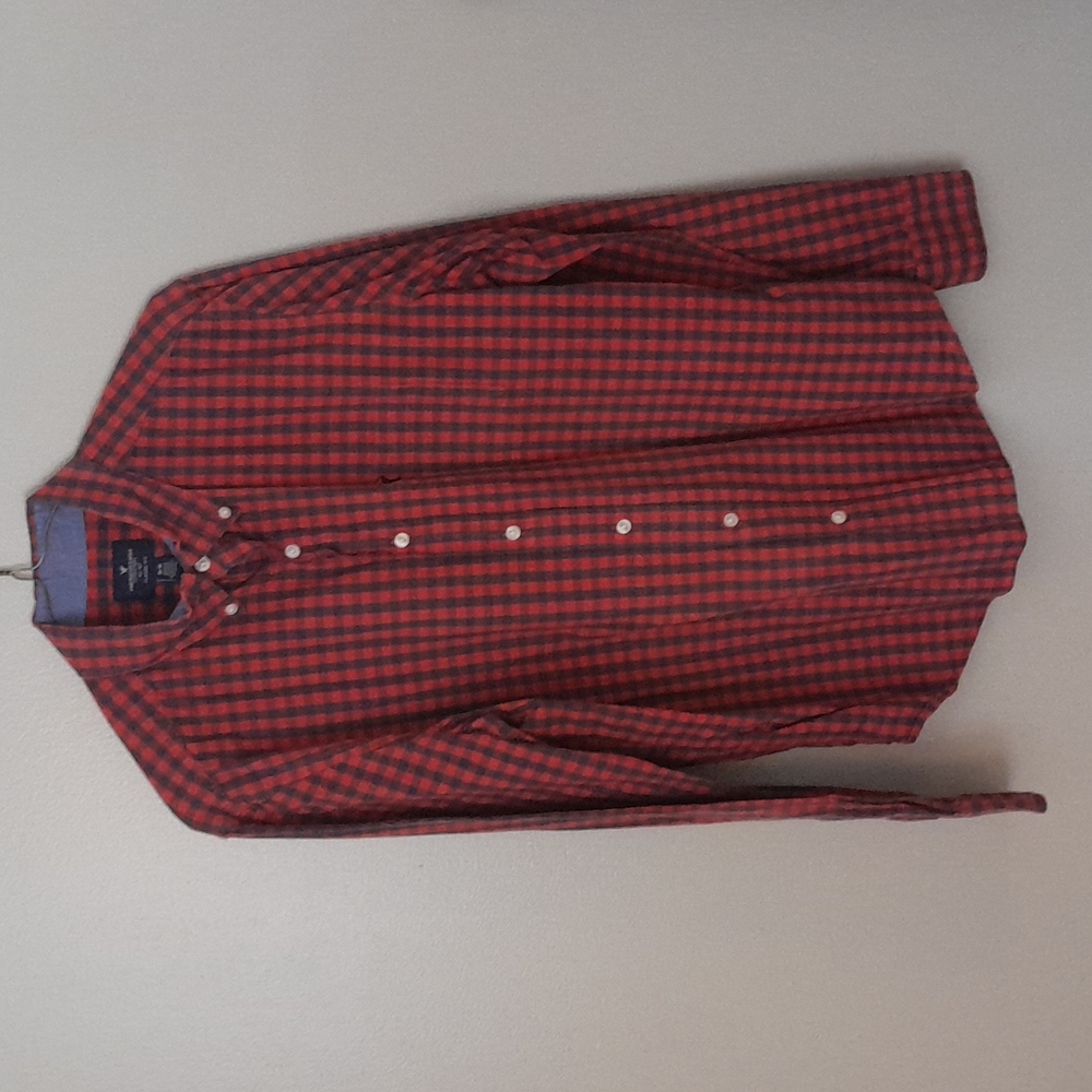 American Eagle red and black checker shirt